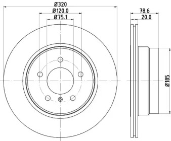 Тормозной диск (HELLA: 8DD 355 122-071)