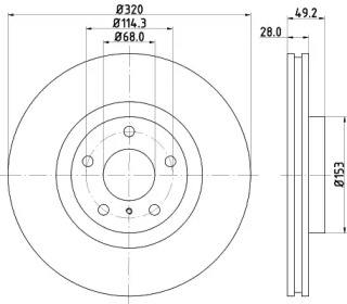 Тормозной диск (HELLA: 8DD 355 114-101)