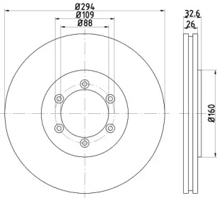 Тормозной диск (HELLA: 8DD 355 114-121)