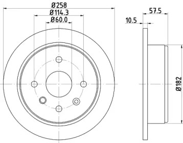 Тормозной диск (HELLA: 8DD 355 114-161)