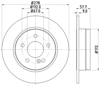 Тормозной диск (HELLA: 8DD 355 123-781)