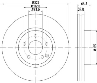 Тормозной диск (HELLA: 8DD 355 121-481)