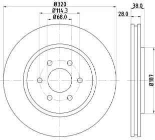 Тормозной диск (HELLA: 8DD 355 119-001)