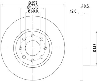 Тормозной диск (HELLA: 8DD 355 114-351)