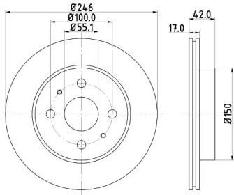 Тормозной диск (HELLA: 8DD 355 114-421)