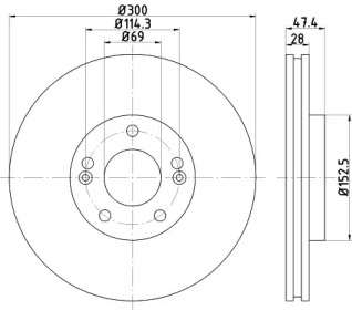 Тормозной диск (HELLA: 8DD 355 114-481)