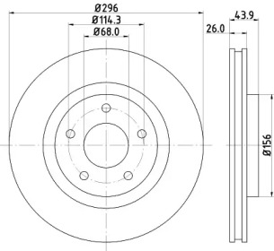 Тормозной диск (HELLA: 8DD 355 114-601)