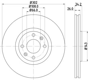 Тормозной диск (HELLA: 8DD 355 119-161)