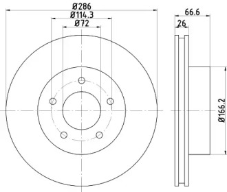 Тормозной диск (HELLA: 8DD 355 114-761)