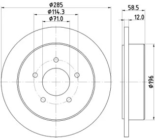 Тормозной диск (HELLA: 8DD 355 114-771)