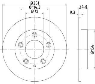 Тормозной диск (HELLA: 8DD 355 114-791)