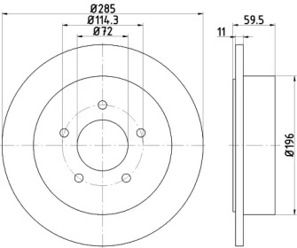 Тормозной диск (HELLA: 8DD 355 114-801)