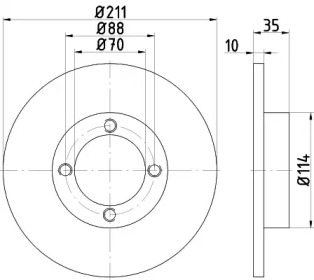 Тормозной диск (HELLA: 8DD 355 114-851)