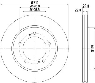 Тормозной диск (HELLA: 8DD 355 114-901)