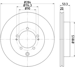 Тормозной диск (HELLA: 8DD 355 114-961)