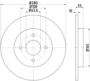 Тормозной диск (HELLA: 8DD 355 115-041)