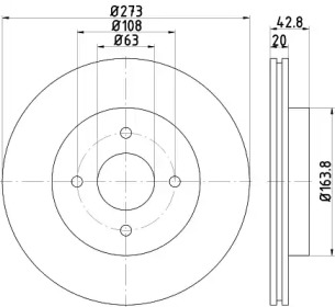 Тормозной диск (HELLA: 8DD 355 115-051)