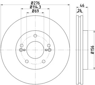 Тормозной диск (HELLA: 8DD 355 115-091)