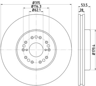 Тормозной диск (HELLA: 8DD 355 115-141)