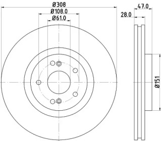 Тормозной диск (HELLA: 8DD 355 128-891)