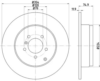 Тормозной диск (HELLA: 8DD 355 124-801)