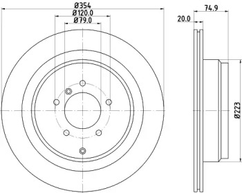 Тормозной диск (HELLA: 8DD 355 124-501)