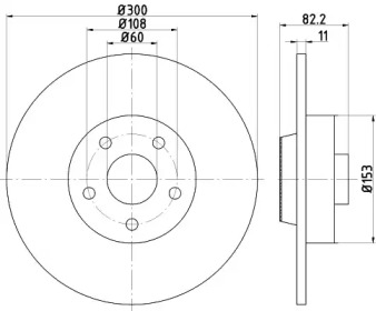 Тормозной диск (HELLA: 8DD 355 123-411)