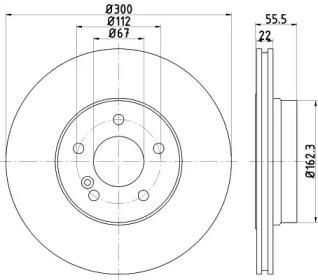 Тормозной диск (HELLA: 8DD 355 117-771)