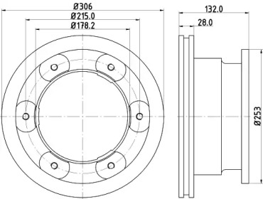 Тормозной диск (HELLA: 8DD 355 115-551)