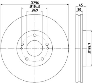 Тормозной диск (HELLA: 8DD 355 115-621)