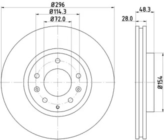 Тормозной диск (HELLA: 8DD 355 115-781)