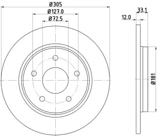 Тормозной диск (HELLA: 8DD 355 115-801)