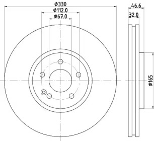 Тормозной диск (HELLA: 8DD 355 123-042)