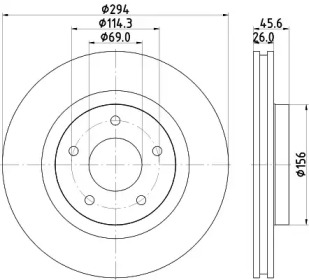 Тормозной диск (HELLA: 8DD 355 129-041)