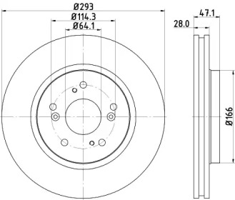 Тормозной диск (HELLA: 8DD 355 129-061)