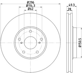 Тормозной диск (HELLA: 8DD 355 115-981)