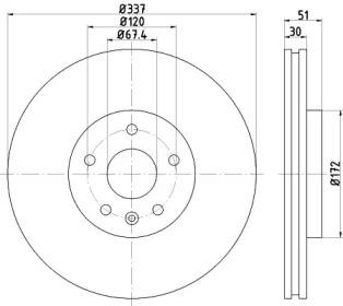 Тормозной диск (HELLA: 8DD 355 123-082)