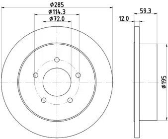 Тормозной диск (HELLA: 8DD 355 118-341)