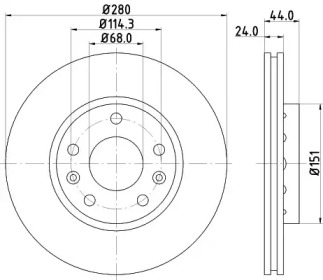 Тормозной диск (HELLA: 8DD 355 124-591)