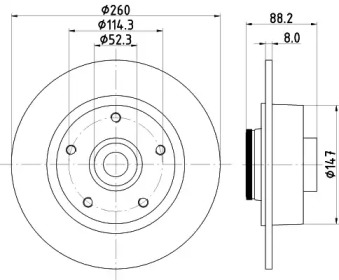 Тормозной диск (HELLA: 8DD 355 123-341)