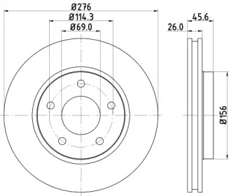 Тормозной диск (HELLA: 8DD 355 116-241)