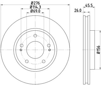 Тормозной диск (HELLA: 8DD 355 116-311)