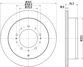 Тормозной диск (HELLA: 8DD 355 116-331)