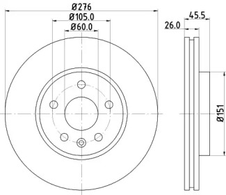 Тормозной диск (HELLA: 8DD 355 116-351)