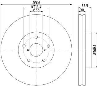 Тормозной диск (HELLA: 8DD 355 116-361)