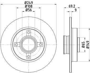 Тормозной диск (HELLA: 8DD 355 116-431)