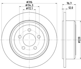 Тормозной диск (HELLA: 8DD 355 122-221)