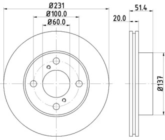 Тормозной диск (HELLA: 8DD 355 116-501)