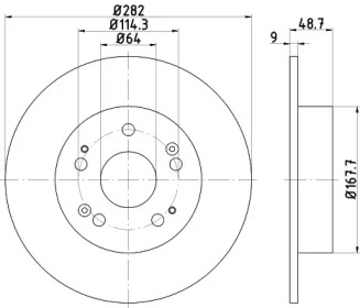 Тормозной диск (HELLA: 8DD 355 116-521)