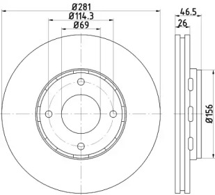 Тормозной диск (HELLA: 8DD 355 116-531)